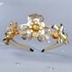 Gold TS-J3101G Double-Layer Metal Flower Bridal Headband