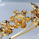 Gold TS-J3101G Double-Layer Metal Flower Bridal Headband