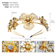 Gold TS-J3101G Double-Layer Metal Flower Bridal Headband