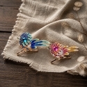 Glazed Ceramic Bird Brooch Elegant Versatile Pin