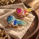 Glazed Ceramic Bird Brooch Elegant Versatile Pin