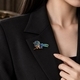 Glazed Ceramic Bird Brooch Elegant Versatile Pin