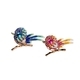 Glazed Ceramic Bird Brooch Elegant Versatile Pin