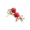 Roter Edelstein-Ohrstecker Rote Perlen-Rheinstein-Blumen-Ohrringe