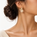Xiaomi bead lucky bag earrings Retro Lustrous Pearl Fortune Bag Dangle Earrings