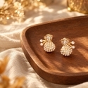 Xiaomi bead lucky bag earrings Retro Lustrous Pearl Fortune Bag Dangle Earrings