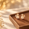 Xiaomi bead lucky bag earrings Retro Lustrous Pearl Fortune Bag Dangle Earrings