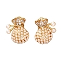 Xiaomi bead lucky bag earrings Retro Lustrous Pearl Fortune Bag Dangle Earrings