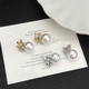Iridescent Floral Cluster Pearl Stud Earrings