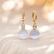 Gentle Style Cat-Eye Bead Earrings Cat-Eye Ball Ear Cuffs With Sparkling Rhinestones