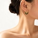 Leichte Luxus vergoldete grüne Glasur Ohrringe Green Glaze Teardrop Ear Cuffs With Zircon Inlay
