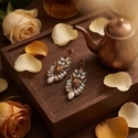 Heavy-duty Baroque earrings Vintage Teardrop Diamond-Studded Earrings