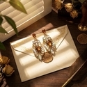 Heavy-duty Baroque earrings Vintage Teardrop Diamond-Studded Earrings