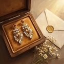 Heavy-duty Baroque earrings Vintage Teardrop Diamond-Studded Earrings