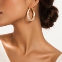 Contrast-color geometric circular ear clips Retro Colorful Painted Oil Round Hoop Earrings