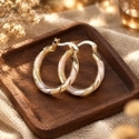 Contrast-color geometric circular ear clips Retro Colorful Painted Oil Round Hoop Earrings