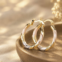 Contrast-color geometric circular ear clips Retro Colorful Painted Oil Round Hoop Earrings