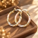 Contrast-color geometric circular ear clips Retro Colorful Painted Oil Round Hoop Earrings