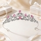 Elegant Floral Rhinestone Princess Crown Headband