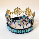 Beauty Pageant Large Crown Gold Style Large Round Crown Tiara For Bridal Wedding And Pageant