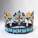 Beauty Pageant Large Crown Gold Style Large Round Crown Tiara For Bridal Wedding And Pageant