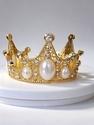 Silberne Perlen-Blumen-Kronen-Tiara aus Legierung