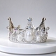 Silberne Perlen-Blumen-Kronen-Tiara aus Legierung