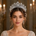 Baroque Crown Headpiece Bridal Tiara Headband