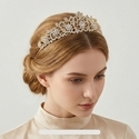 Gold rhinestone crown Vintage Baroque Round Bridal Crown With Rhinestone Headband