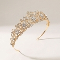 Gold rhinestone crown Vintage Baroque Round Bridal Crown With Rhinestone Headband