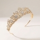 Gold rhinestone crown Vintage Baroque Round Bridal Crown With Rhinestone Headband