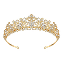 Gold rhinestone crown Vintage Baroque Round Bridal Crown With Rhinestone Headband