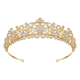 Gold rhinestone crown Vintage Baroque Round Bridal Crown With Rhinestone Headband