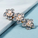 Gold (Stück) HS-J6344 Vintage Emaille-Perlen-Haarclip Japanischer Koreanischer Stil