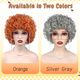 Gray Short Curly Synthetic Wig Cap