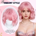 Pink Milky Grapefruit Pink Short Curly Wig