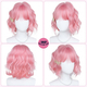 Pink Milky Grapefruit Pink Short Curly Wig