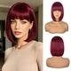 Black Short Straight Bob Wig With Bangs