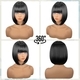 Black Short Straight Bob Wig With Bangs