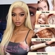 Black Lace Front Middle Part Straight Wig