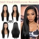 Black Lace Front Middle Part Straight Wig