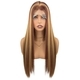 Black Lace Front Middle Part Straight Wig