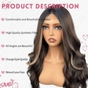 Kleine Lace-Front synthetische Perücke mittellang lockig mit Highlights