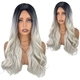 Ombre Big Wavy Middle Part Wig High Temperature Fiber