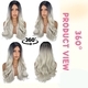 Ombre Big Wavy Middle Part Wig High Temperature Fiber