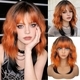 Orange kurze orange lockige synthetische Perücke mit Twist-Zöpfen