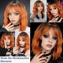 Orange Short Orange Curly Synthetic Wig With Twist Braids