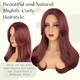 Burgundy Wine Red Gradient Long Curly Wavy Synthetic Wig For Women