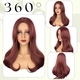 Burgundy Wine Red Gradient Long Curly Wavy Synthetic Wig For Women