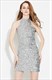 Einfaches elegantes ärmelloses kurzes Etuikleid mit Pailletten Cocktailkleid